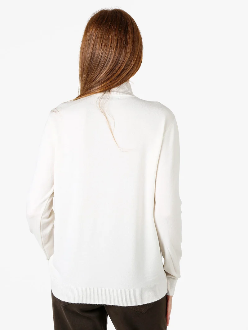 Maglia da donna con scollo a lupetto - bianco