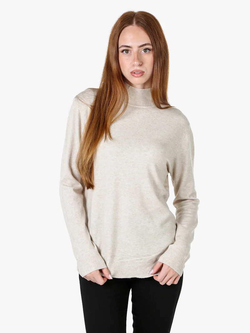 Maglia da donna con scollo a lupetto - beige