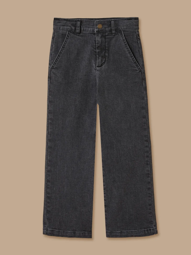 Mädchenhose aus Denim mit weitem Bein