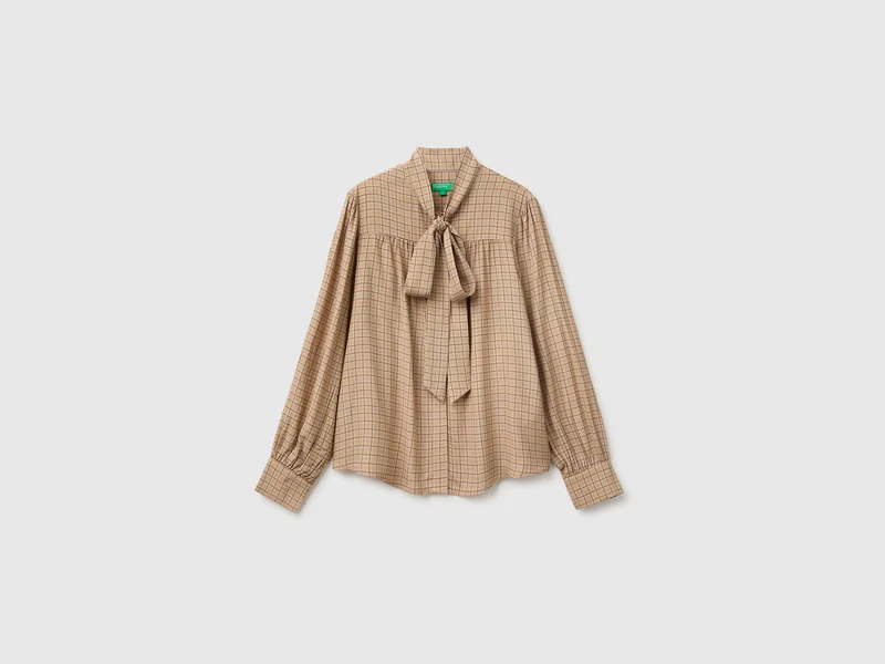Vichy-Bluse mit Schleife