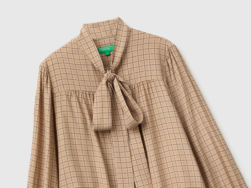Vichy-Bluse mit Schleife