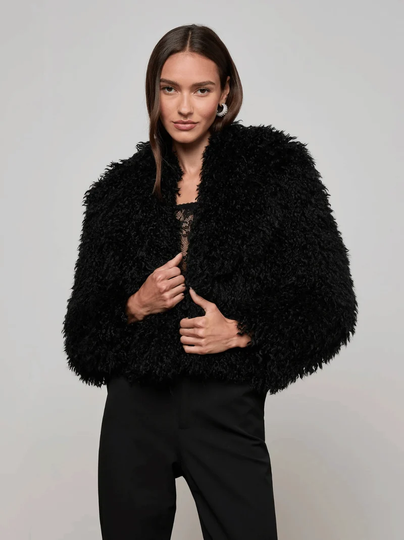Aura Cropped Faux Fur Jacke