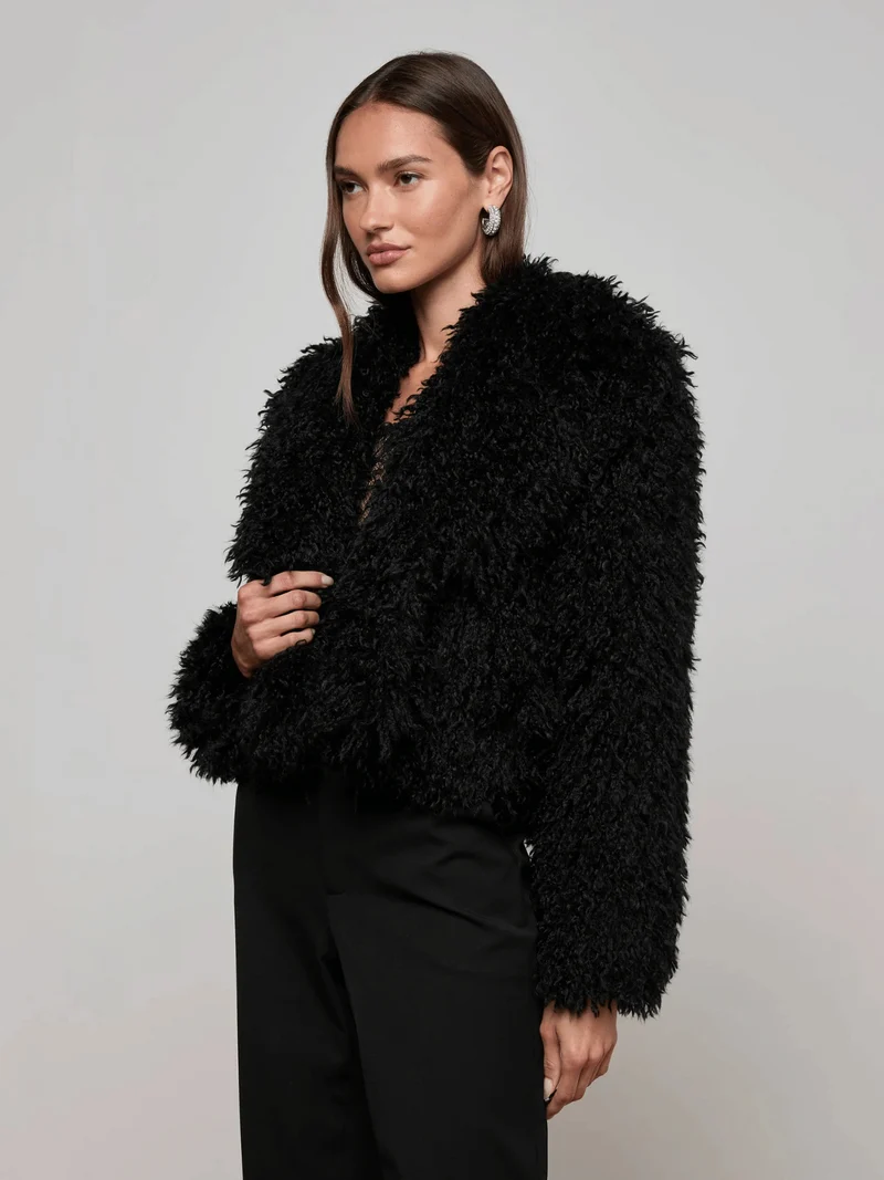 Aura Cropped Faux Fur Jacke