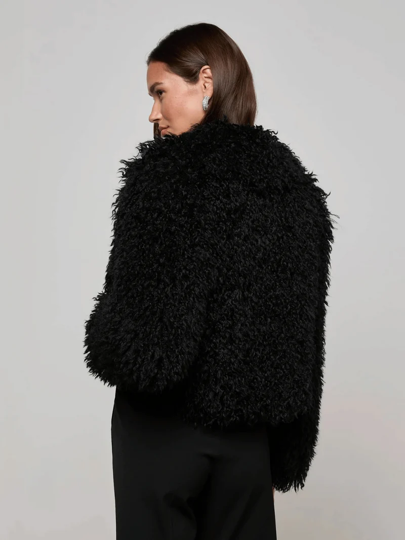 Aura Cropped Faux Fur Jacke