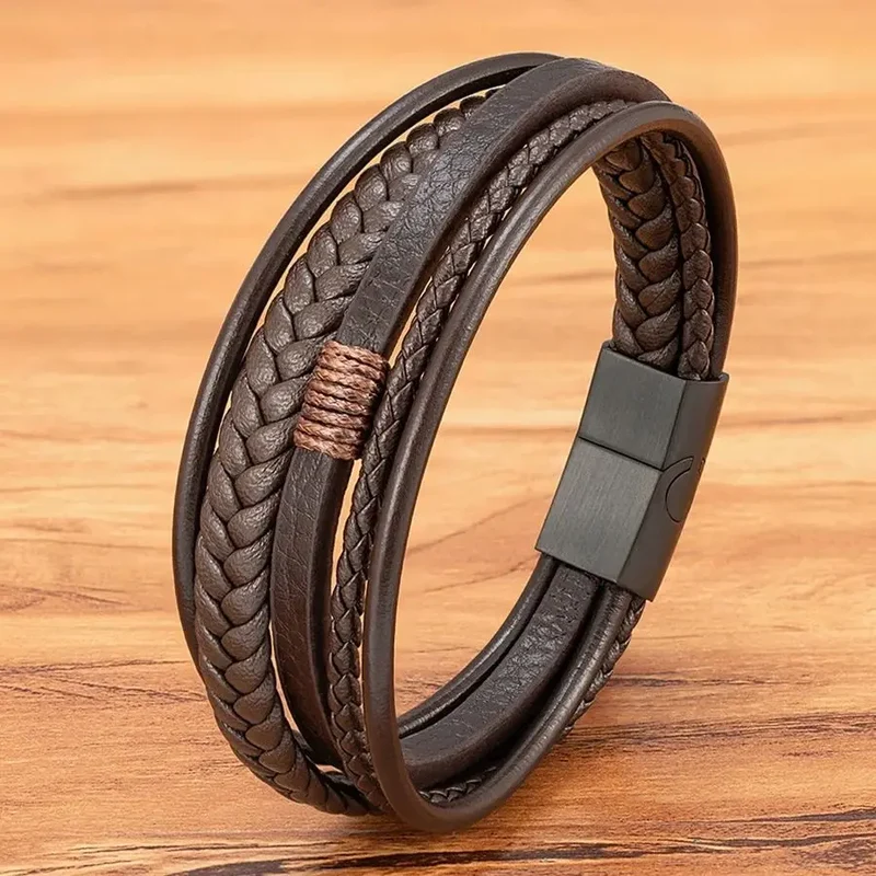 Woven Leather Men's Bracelet