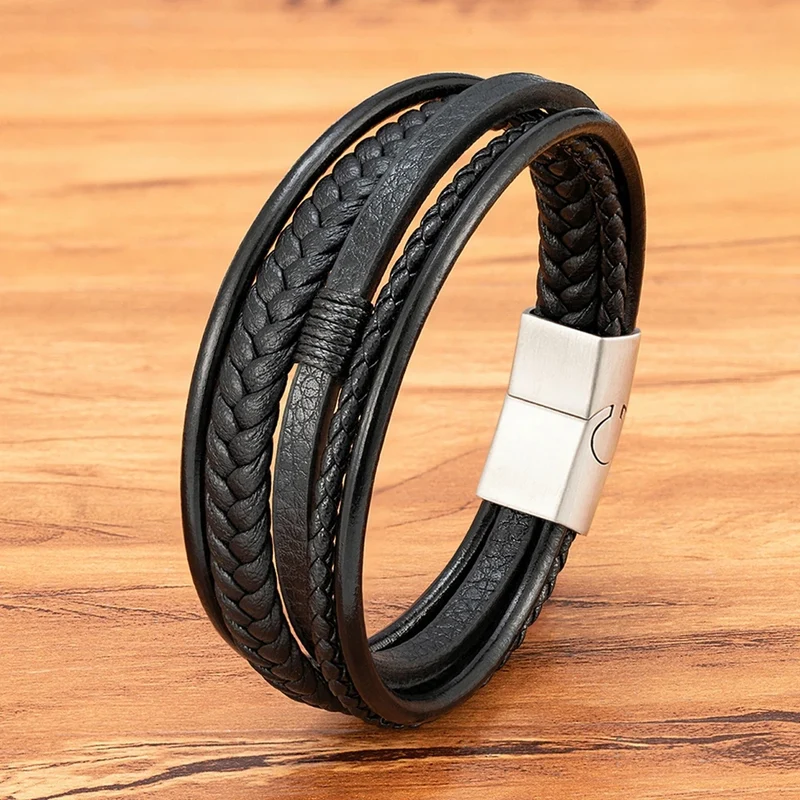 Woven Leather Men's Bracelet