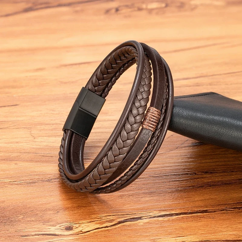 Woven Leather Men's Bracelet