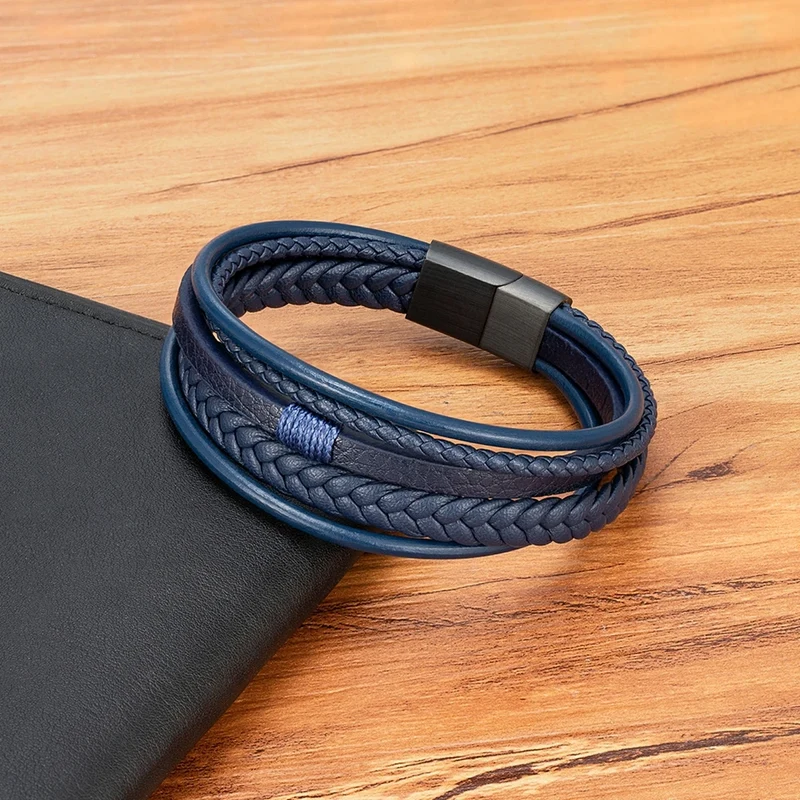 Woven Leather Men's Bracelet