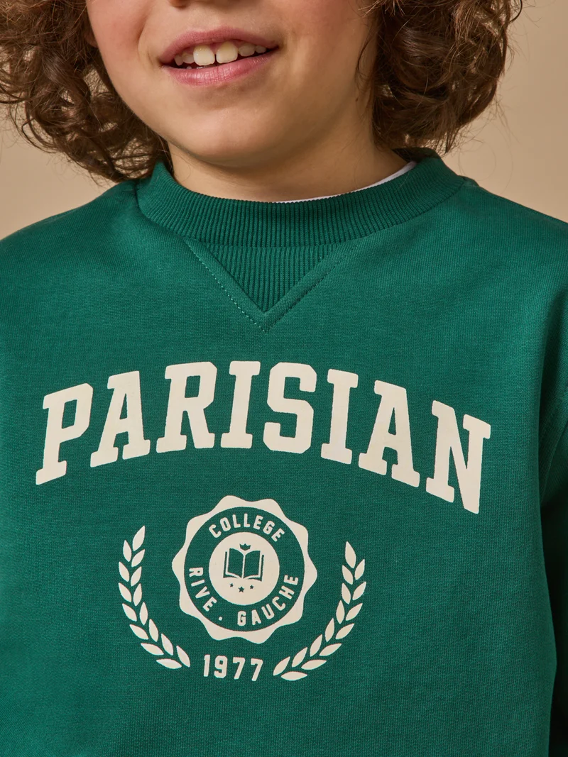 Jungen-Sweatshirt mit Druckmotiv – Bio-Baumwolle