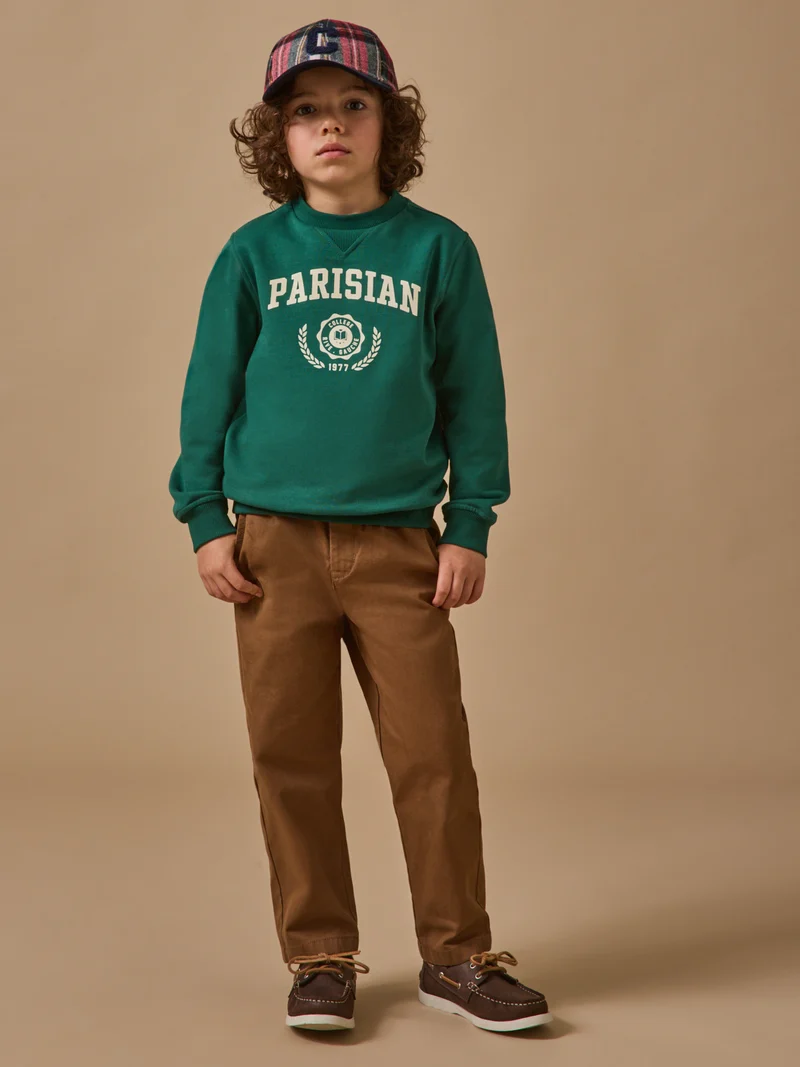 Jungen-Sweatshirt mit Druckmotiv – Bio-Baumwolle