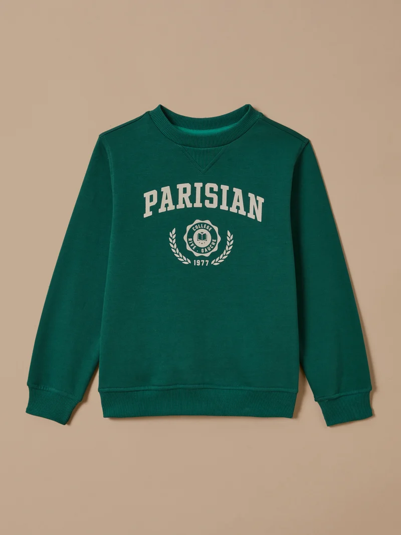 Jungen-Sweatshirt mit Druckmotiv – Bio-Baumwolle