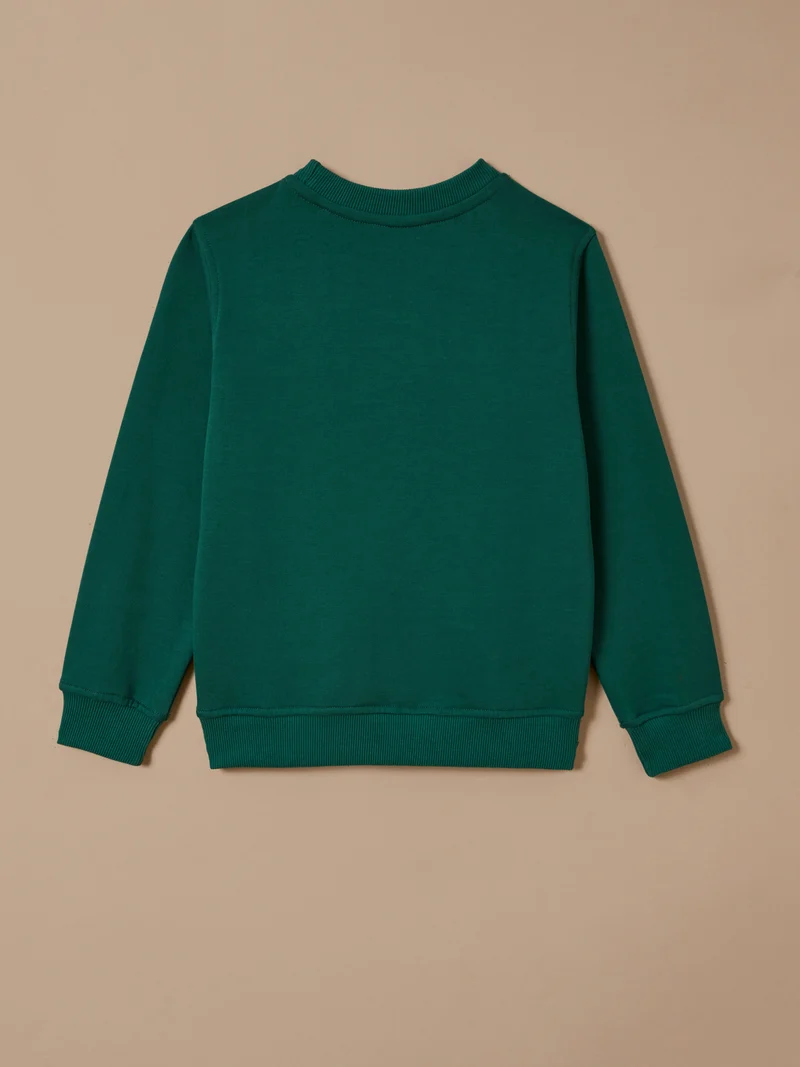 Jungen-Sweatshirt mit Druckmotiv – Bio-Baumwolle