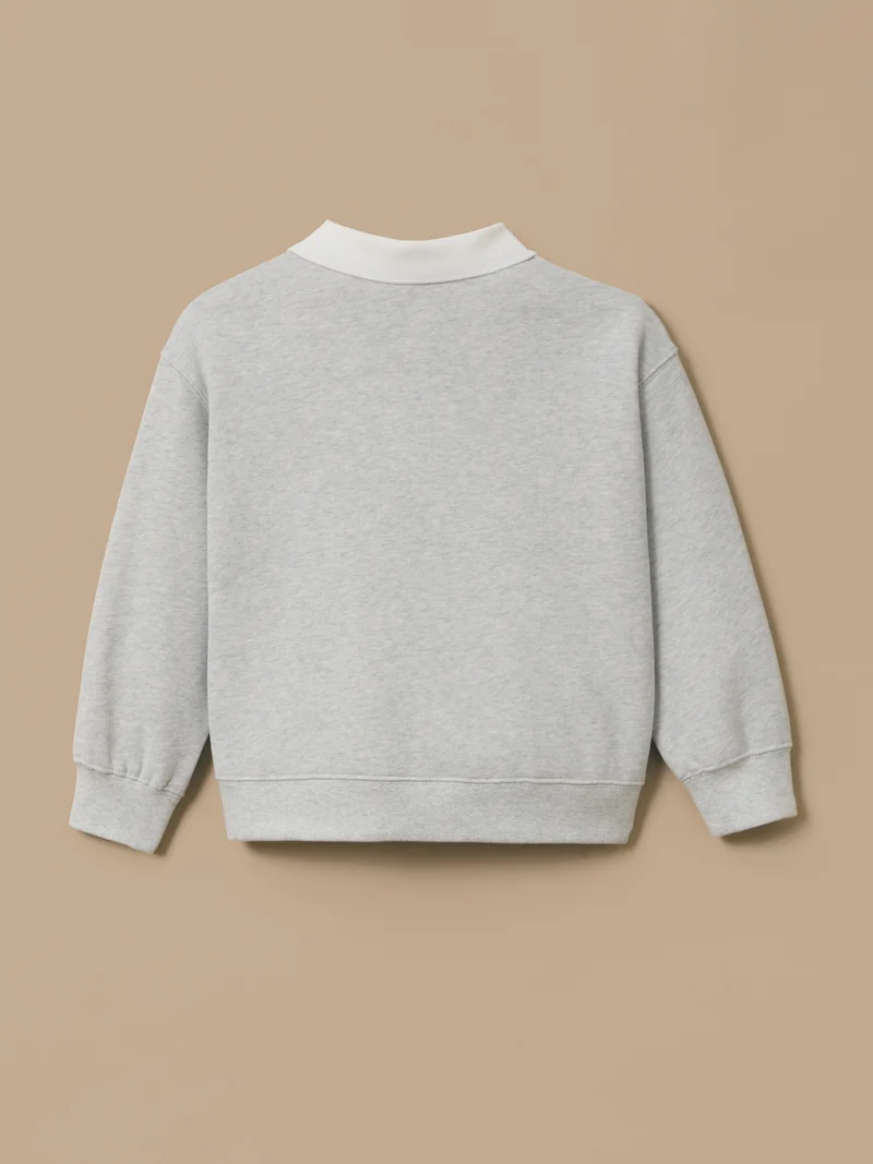 Mädchen-Sweatshirt im Polo-Stil mit Stickerei