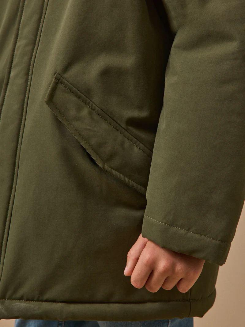 Jungen-Parka mit Sherpa-Futter