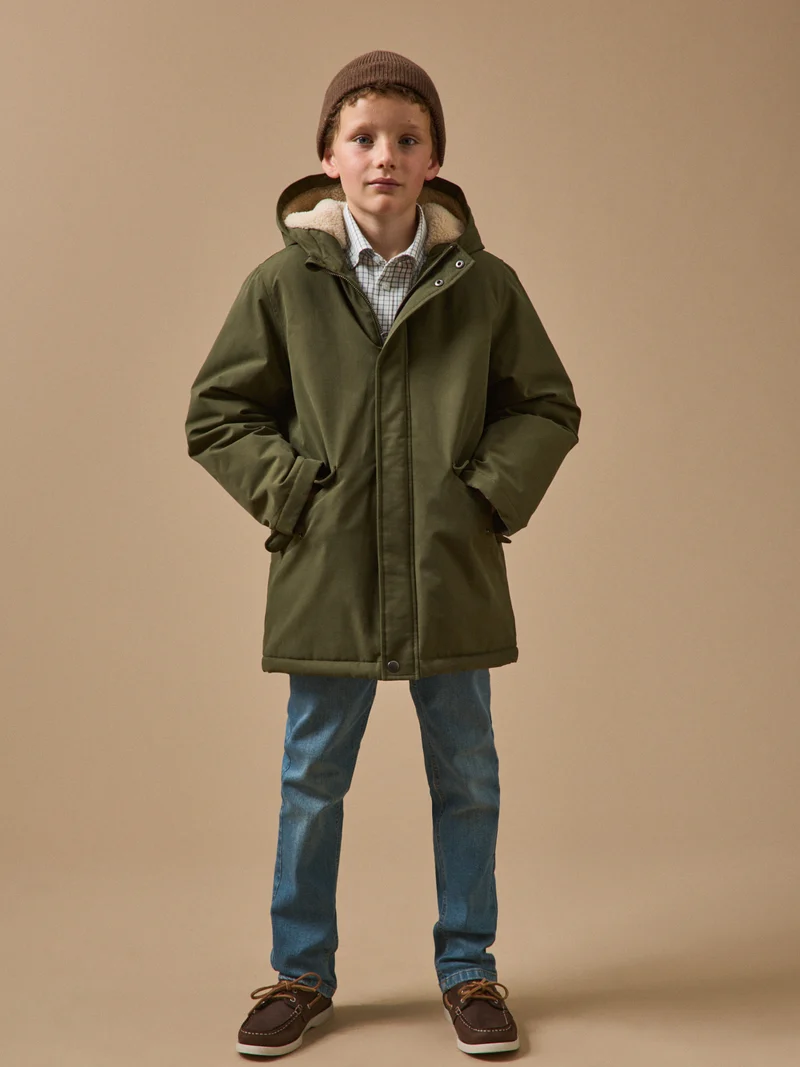Jungen-Parka mit Sherpa-Futter