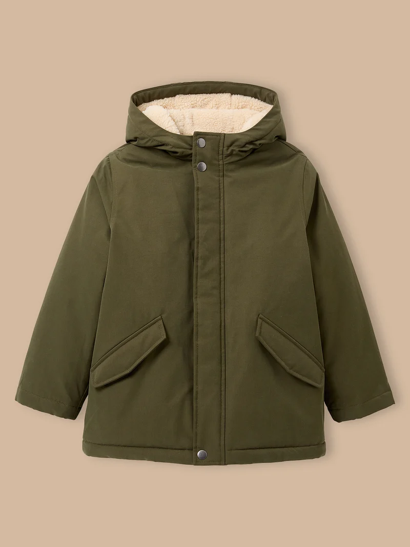Jungen-Parka mit Sherpa-Futter