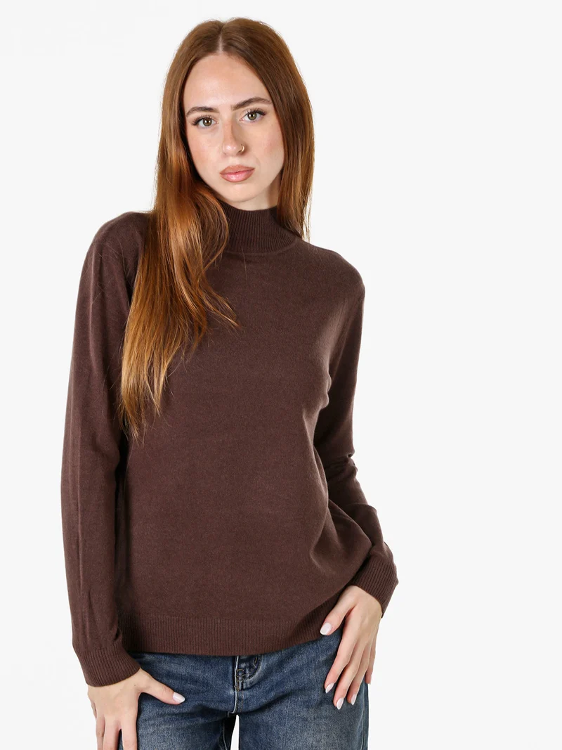 Maglia da donna con scollo a lupetto - moro