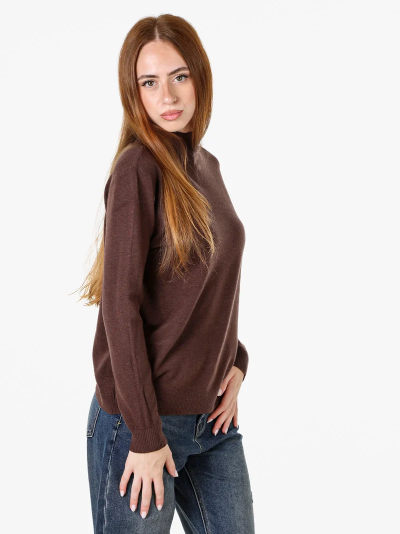 Maglia da donna con scollo a lupetto - moro