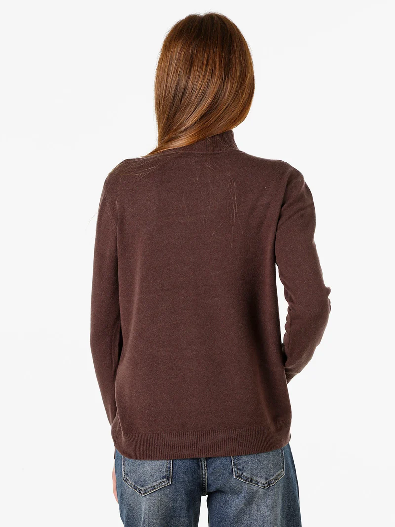 Maglia da donna con scollo a lupetto - moro