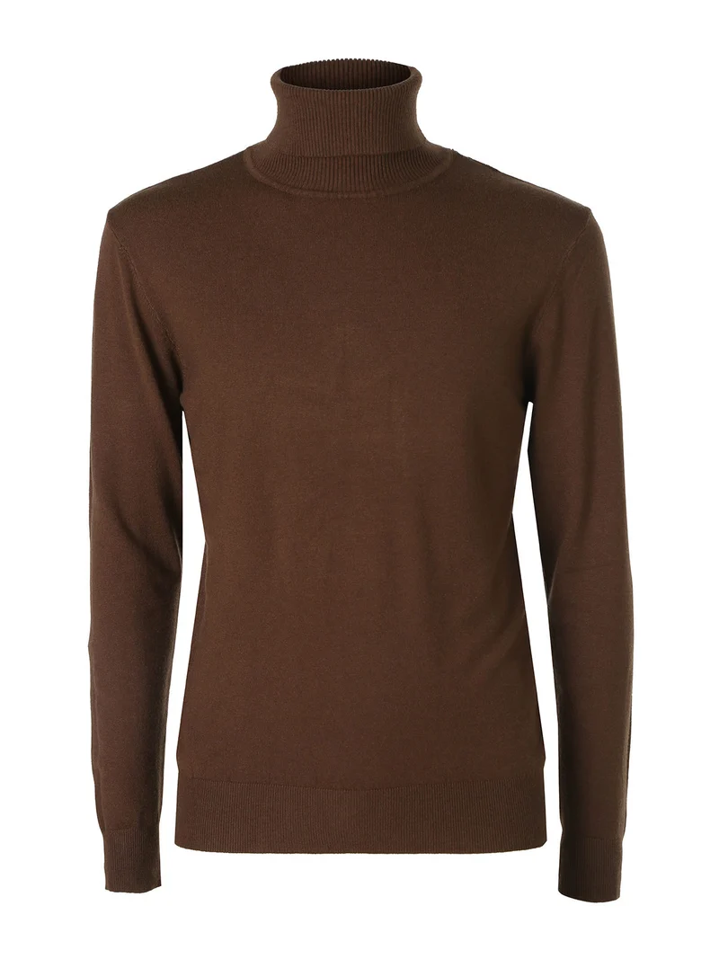 Maglia dolcevita da uomo - moro