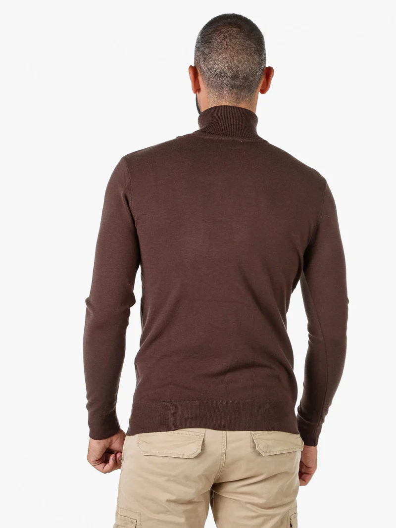 Maglia dolcevita da uomo - moro