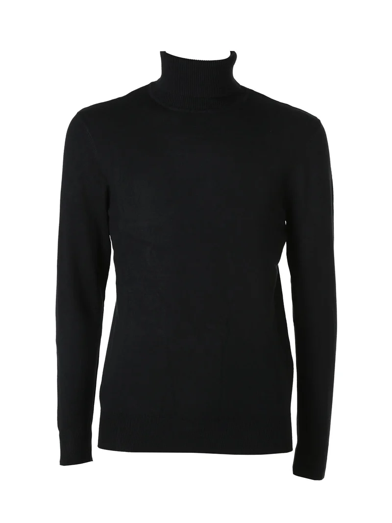 Maglia dolcevita da uomo - nero