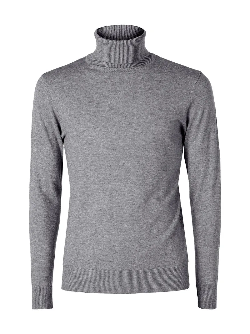 Maglia dolcevita da uomo - grigio