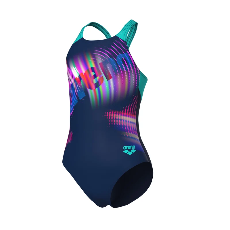G LIT LOGO SWIMSUIT V BACK L