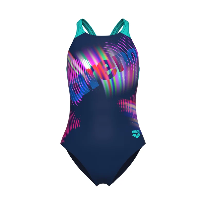 G LIT LOGO SWIMSUIT V BACK L