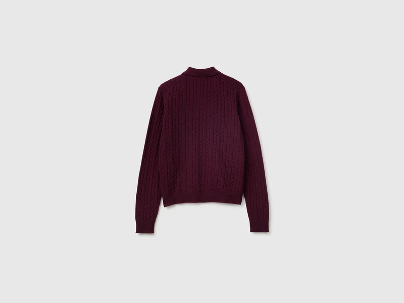 Poloshirt mit Zopfmuster