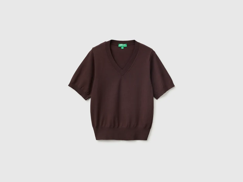 Kurzärmeliger Trikotpullover