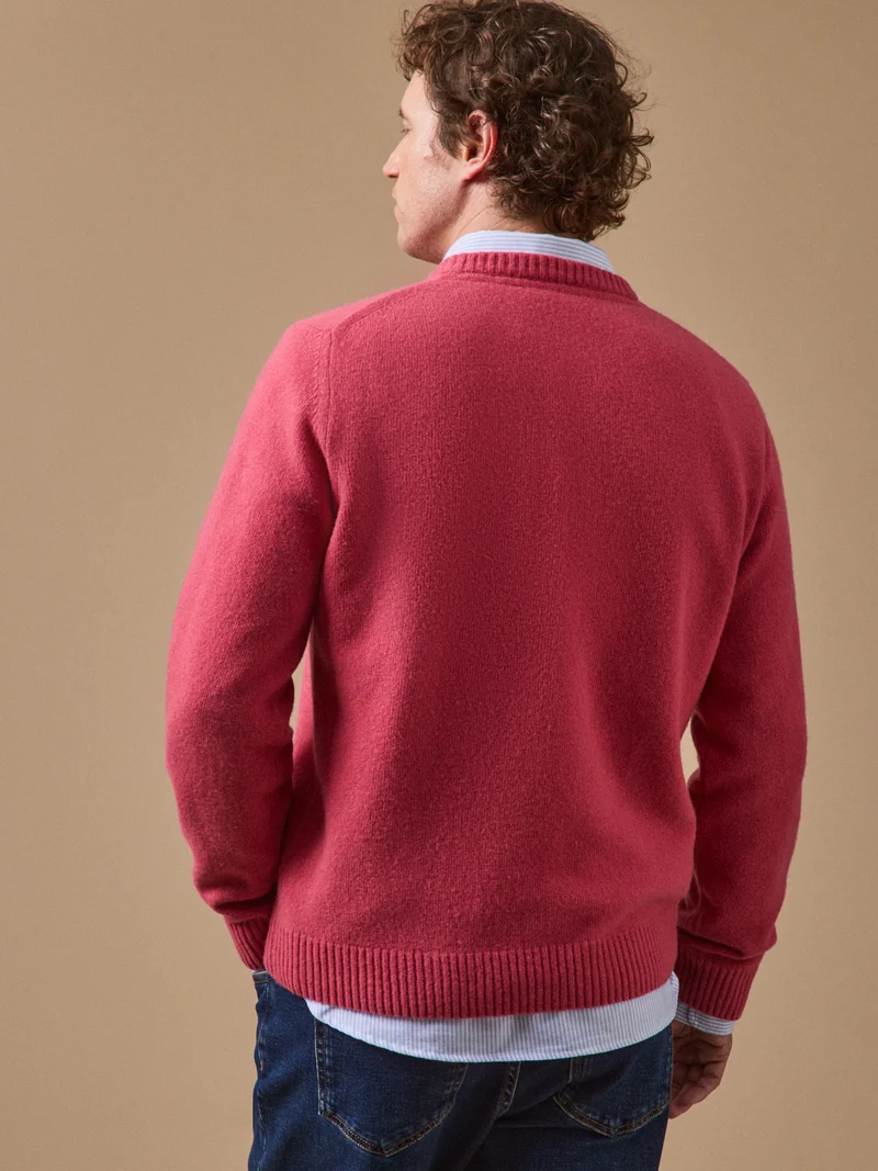 Herrenpullover mit Rundhalsausschnitt aus Wollgemisch