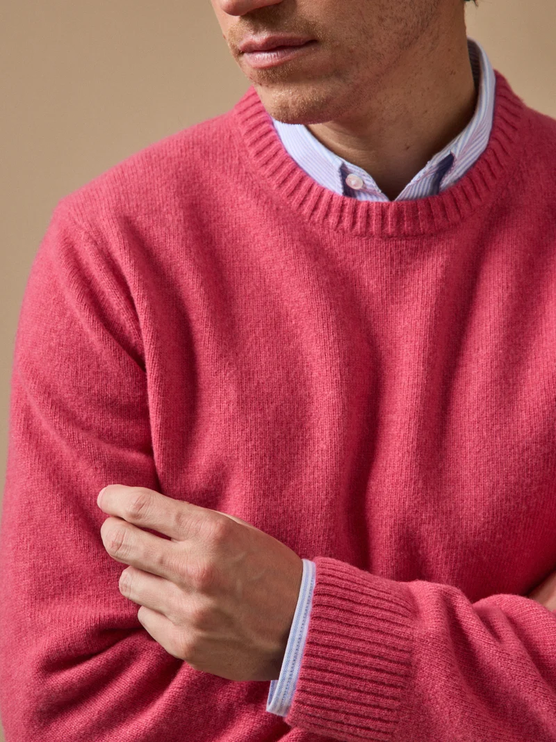 Herrenpullover mit Rundhalsausschnitt aus Wollgemisch