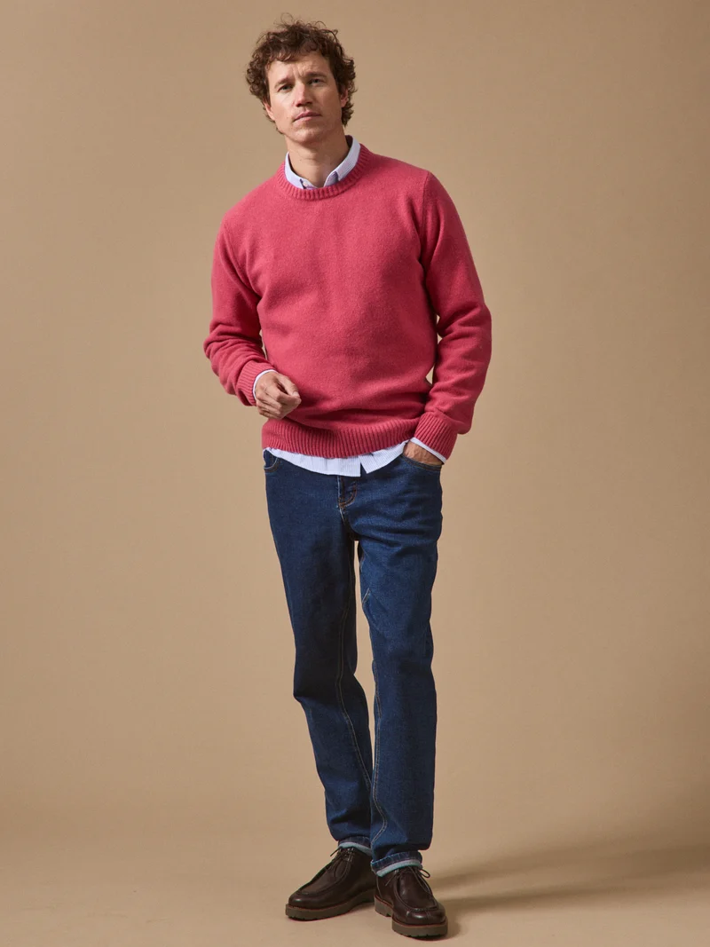Herrenpullover mit Rundhalsausschnitt aus Wollgemisch