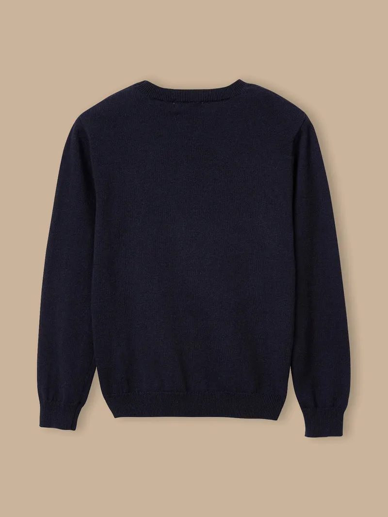 Jungenpullover mit Rundhalsausschnitt