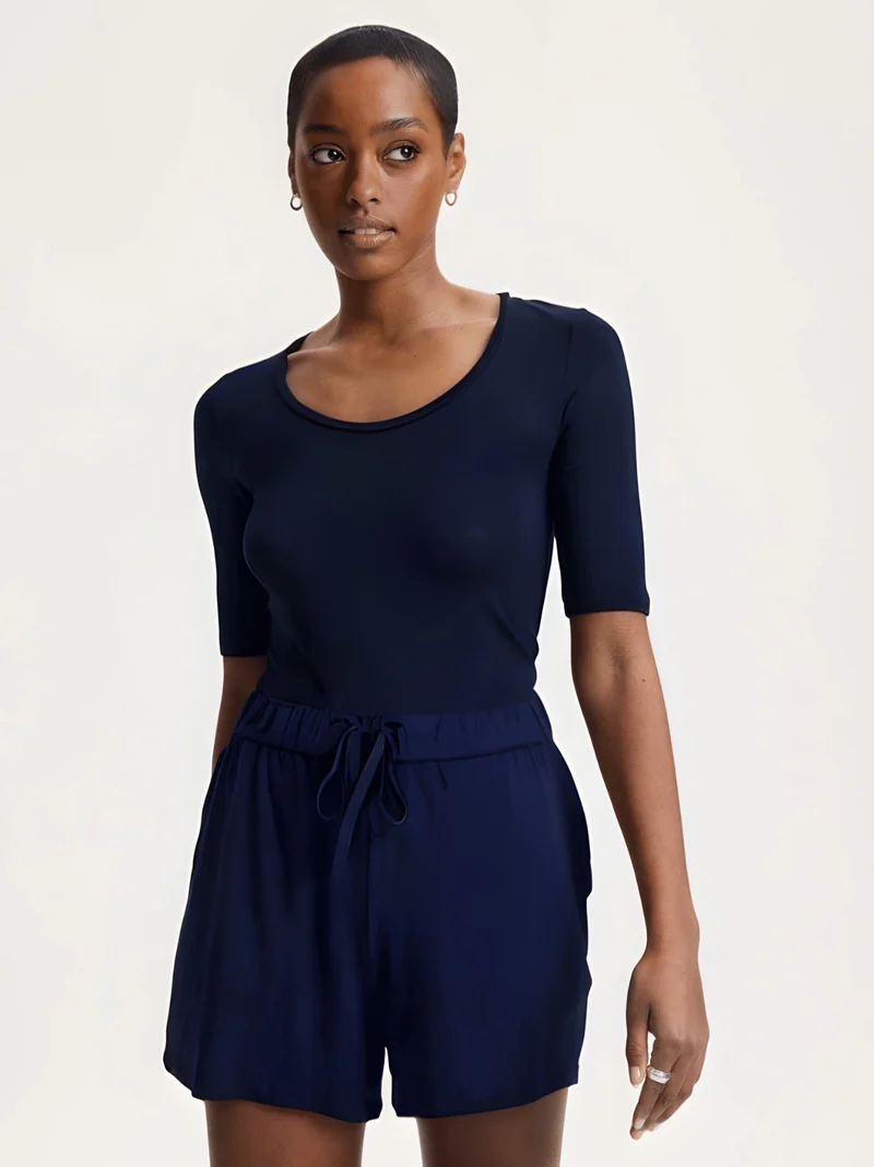 T-Shirt Navy mit Halbarm