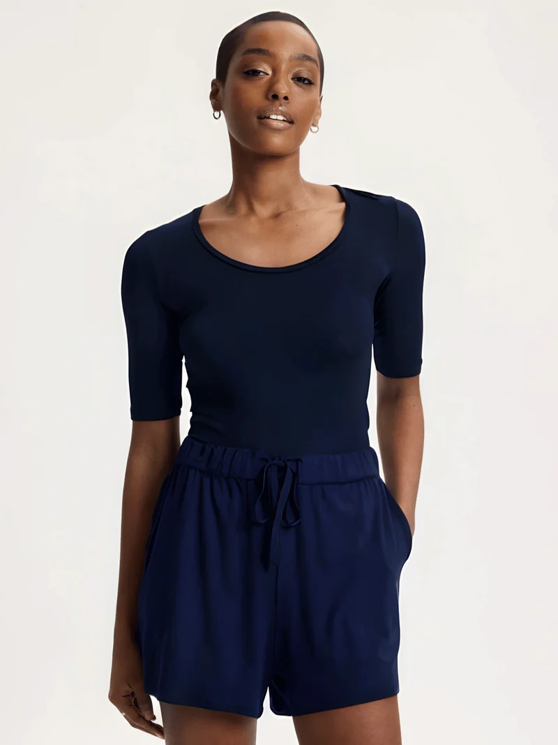 T-Shirt Navy mit Halbarm