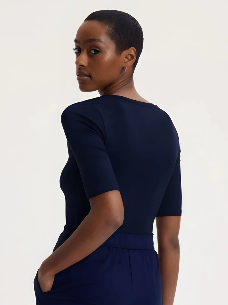 T-Shirt Navy mit Halbarm