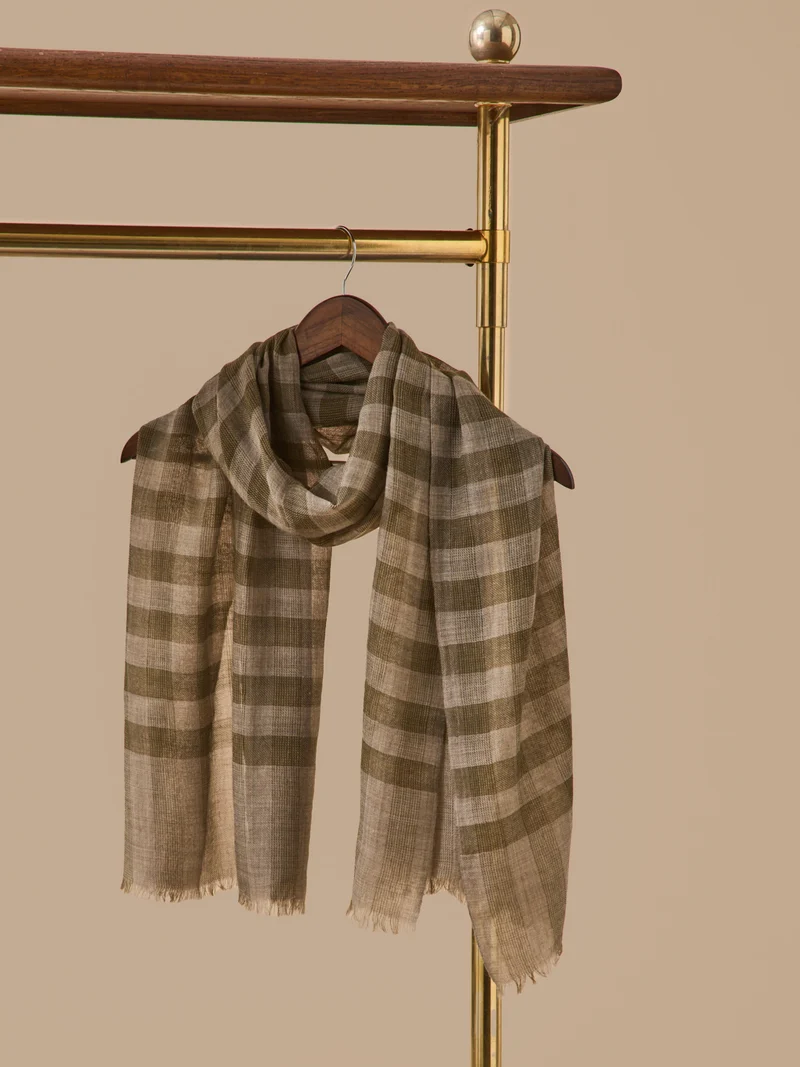 Karierter Schal für Erwachsene aus Twill