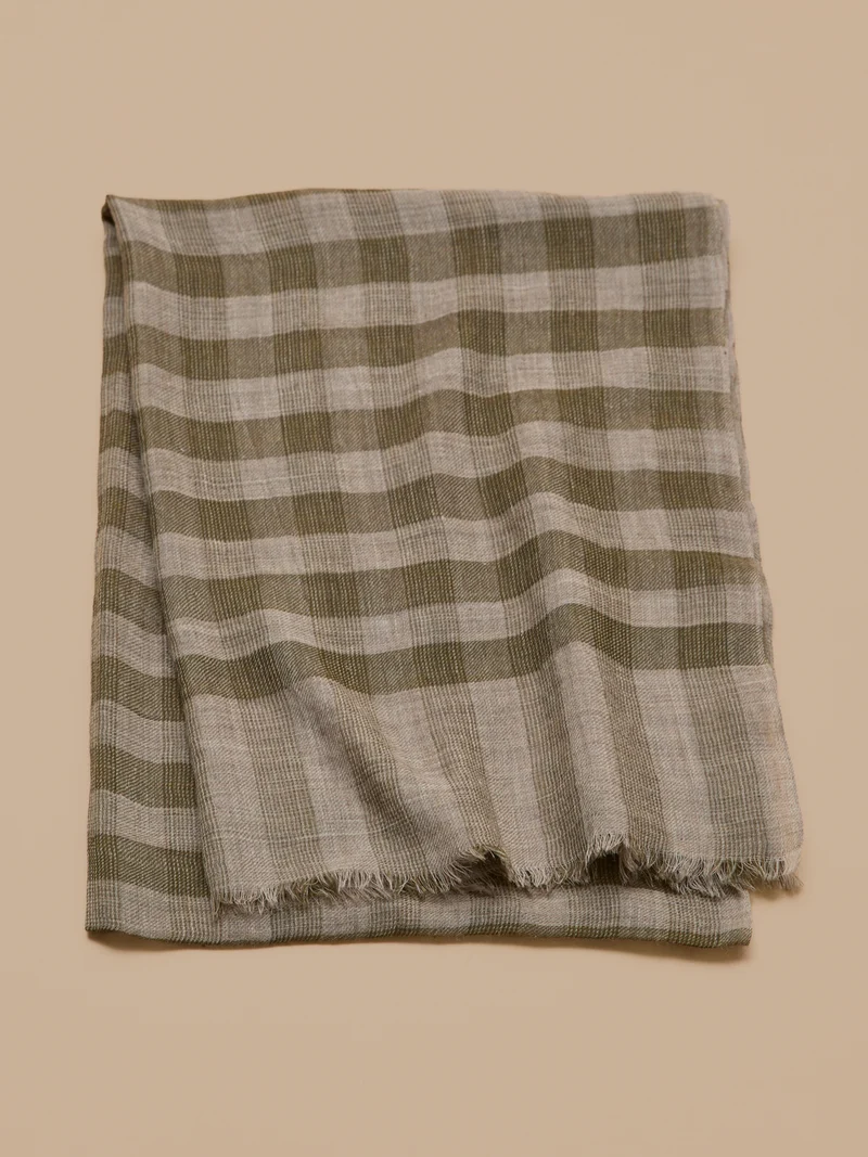 Karierter Schal für Erwachsene aus Twill