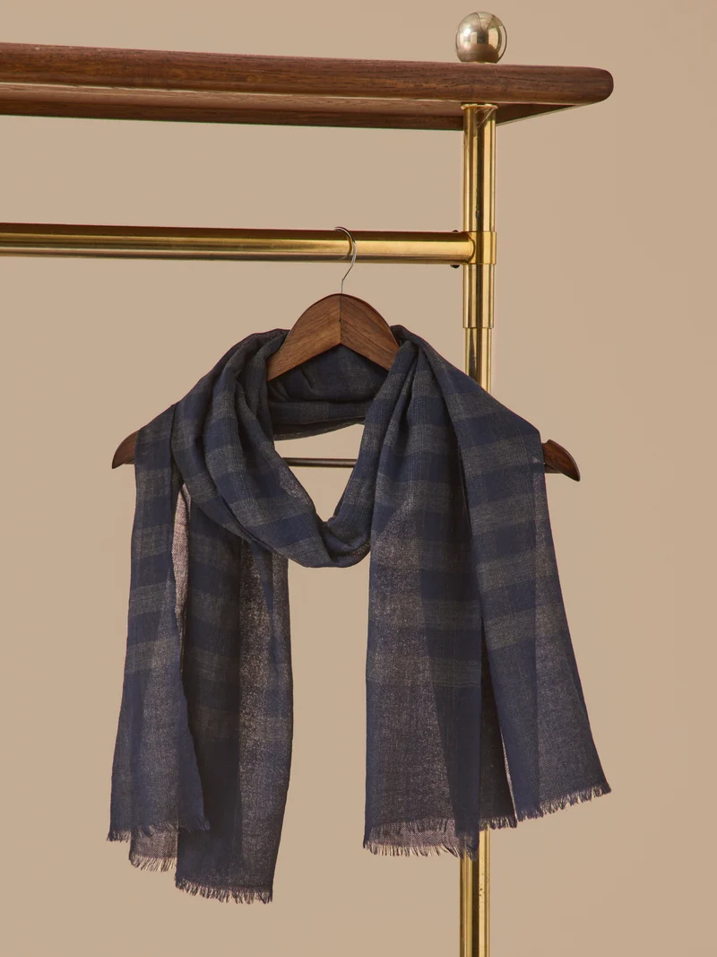 Karierter Schal für Erwachsene aus Twill