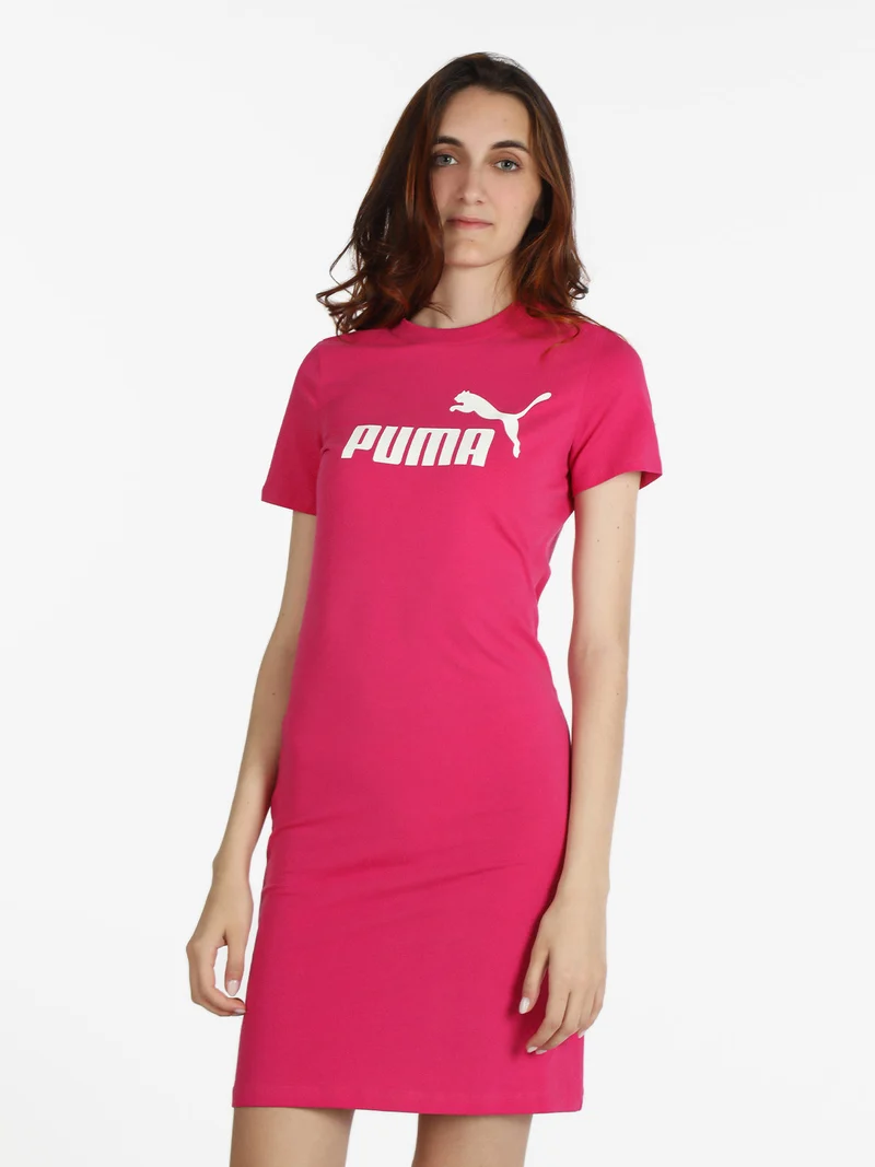 SLIM TEE DRESS Vestito in cotone donna manica corta - fucsia
