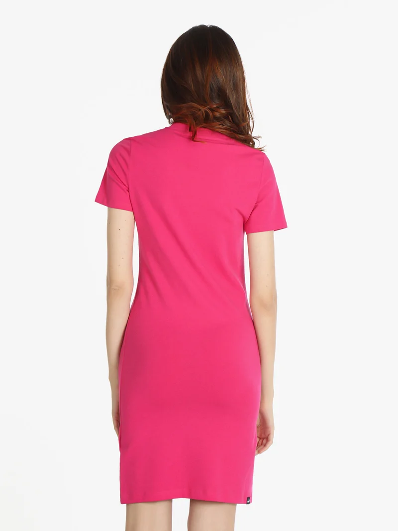 SLIM TEE DRESS Vestito in cotone donna manica corta - fucsia
