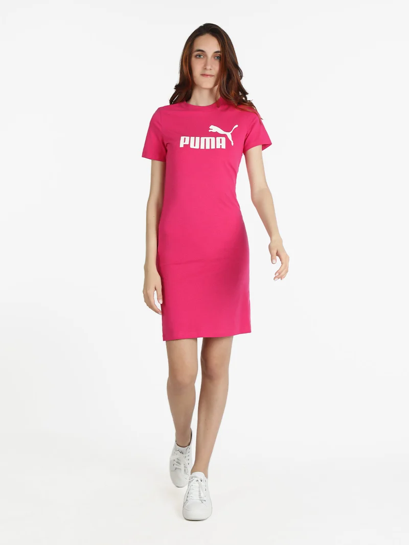 SLIM TEE DRESS Vestito in cotone donna manica corta - fucsia