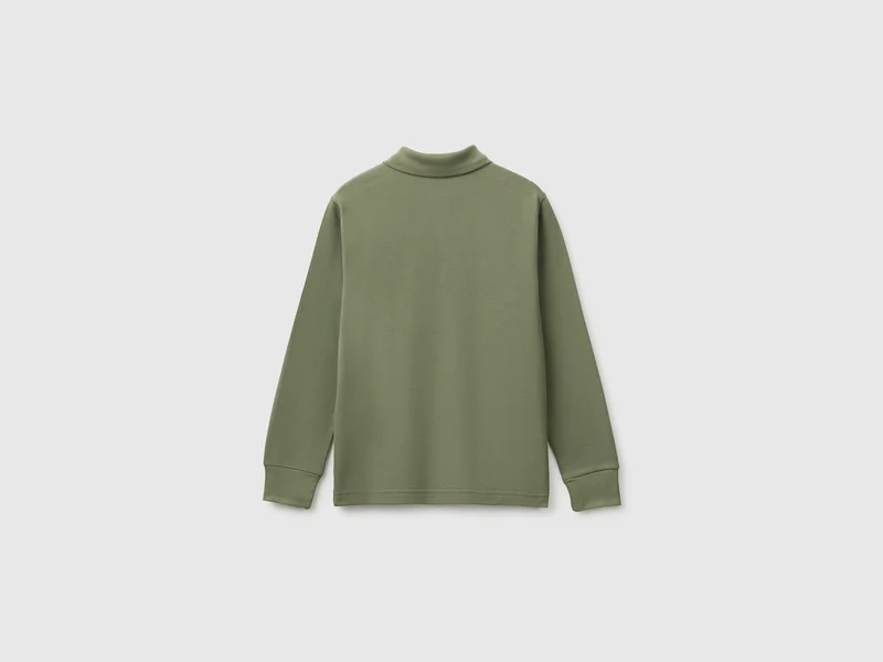 Langärmeliges Poloshirt aus Bio-Baumwolle