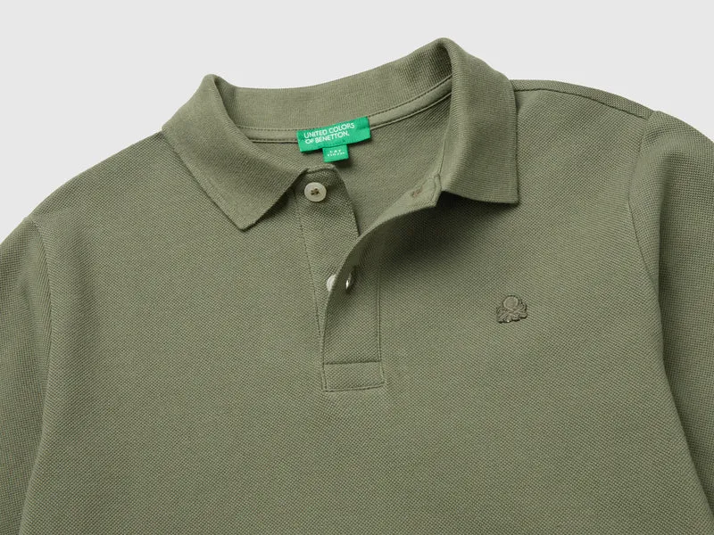 Langärmeliges Poloshirt aus Bio-Baumwolle