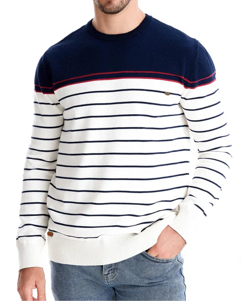 Men's Sweater With Stripe Design