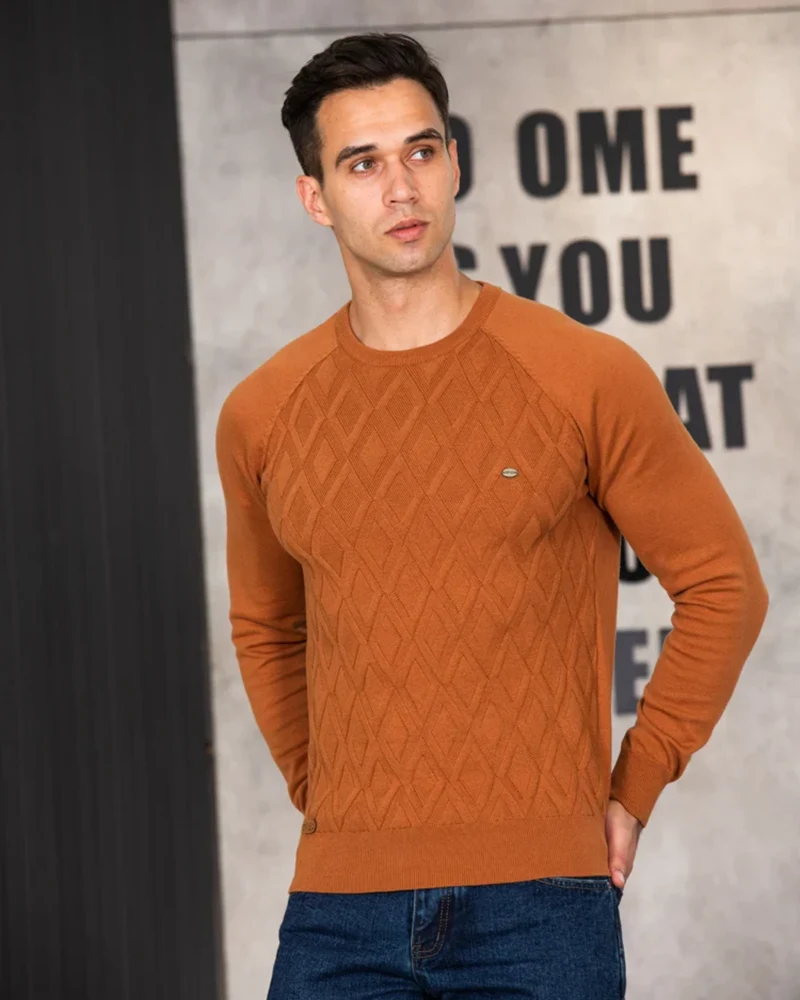 Men's Sweater With Checkered Design V2