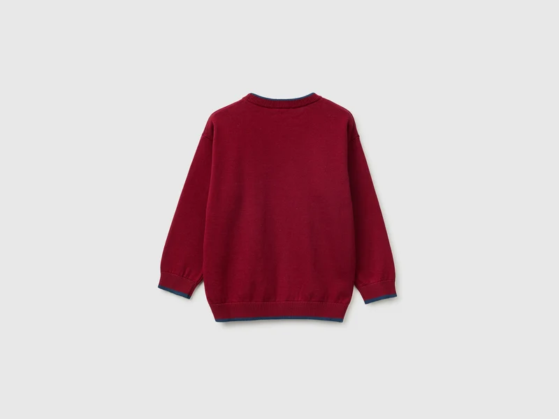 Pullover aus 100 % Baumwolle mit kontrastierenden Kanten