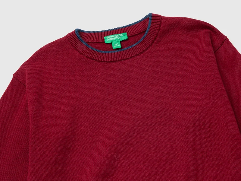 Pullover aus 100 % Baumwolle mit kontrastierenden Kanten